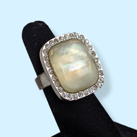 (2/$20) White Stone Rhinestone Accent Ring - Picture 3 of 7
